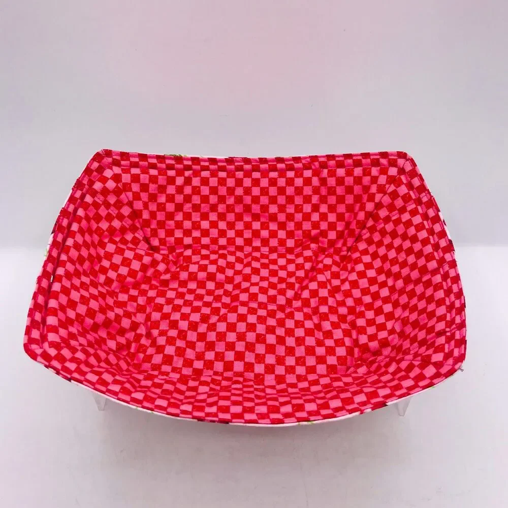 Reversible Microwave Cozie For Takeout Containers Cottage Core Cherry Fabric